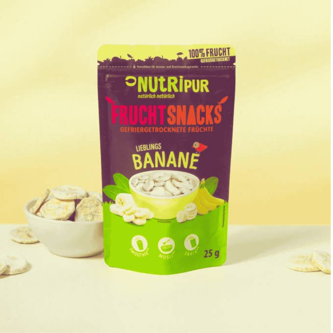 Freeze-dried bananas 25 g for wholesale by NutriPur
