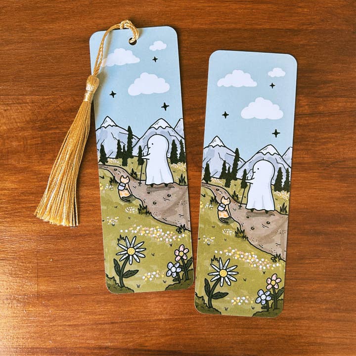 Hiking Ghostie Bookmark for wholesale by Little Spooky Studio