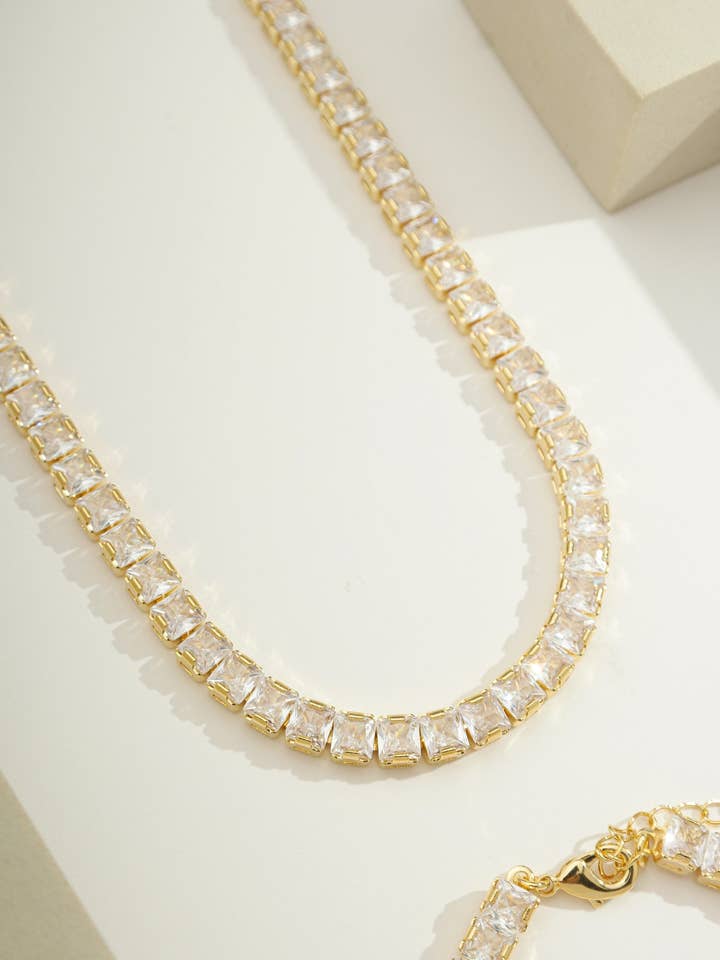 14k Goud Gevuld Klassiek Vierkant Tennis | Snelle Verzending voor wholesale door Bossaglam Jewelry