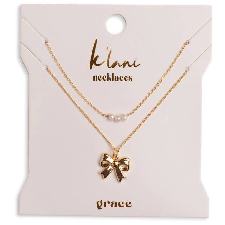 K'lani hair tie bracelets - Wholesale Pendant/Charm Necklace - "Grace" Necklaces - NEW Pearl and Bow
