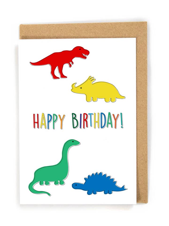 Carte d'anniversaire dinosaure pour la vente par DensenDesign
