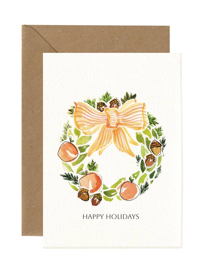 Carte de Noël | Couronne de Noël | Joyeuses Fêtes | SM pour la vente par Harmony Hardin Greeting Cards