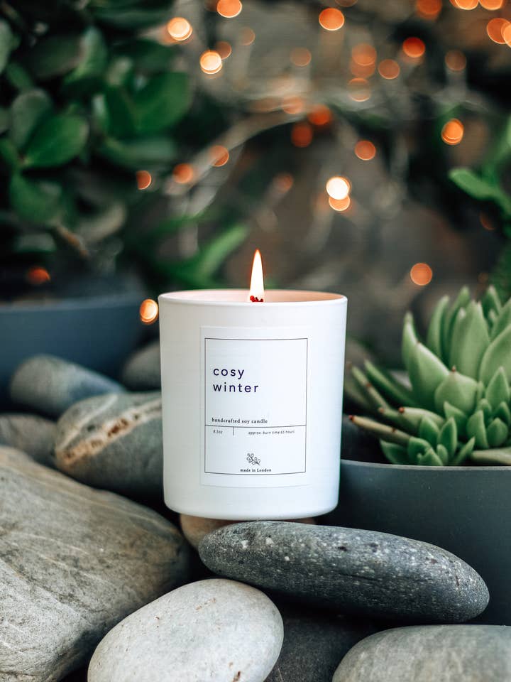 Vela de soja grande Cosy Winter para venta al por mayor de Den Perfect