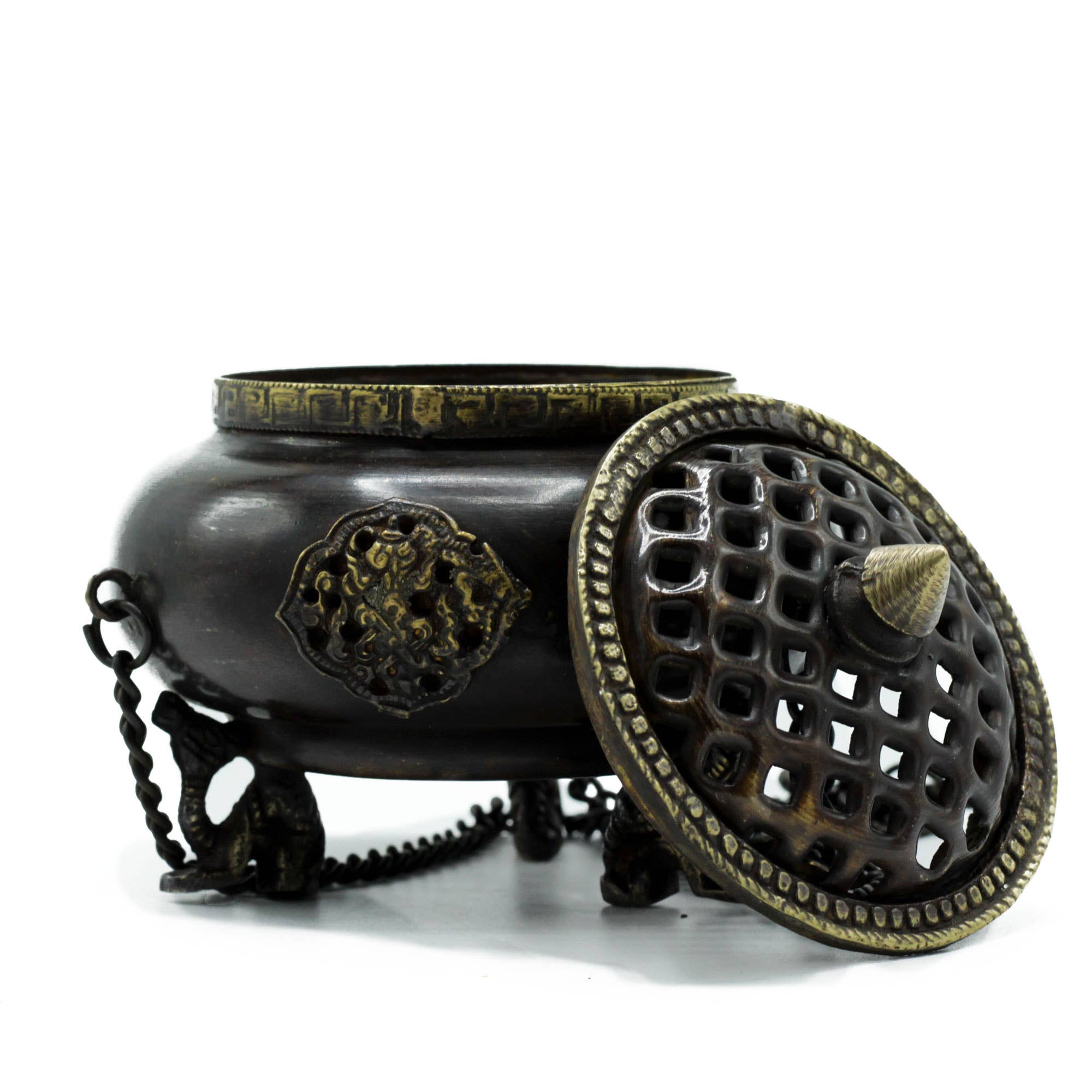 Ancient Wisdom - Wholesale Incense Holder - Tibetan Incense Burner - Four Symbols - Large2