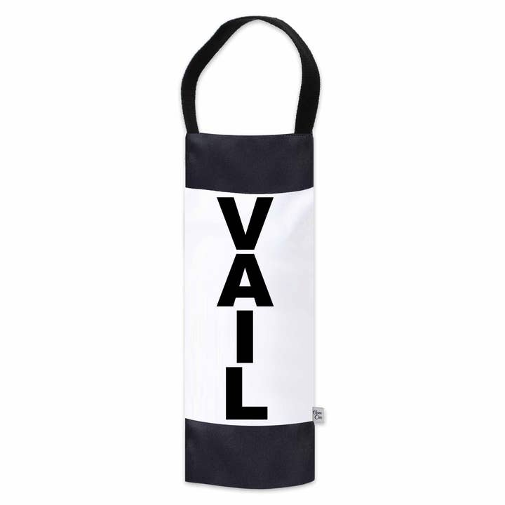VAIL City Abbreviation Canvas Wine Tote for wholesale by Anne Cate