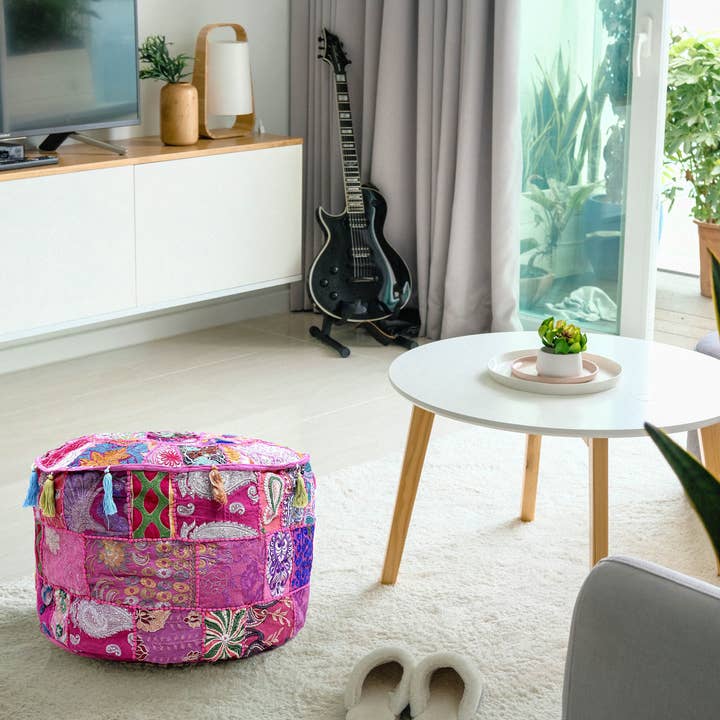 Aakriti Inc. - Wholesale Pouf - Aakriti Gallery Indian Pouf Footstool Ethnic Pouf Cover32