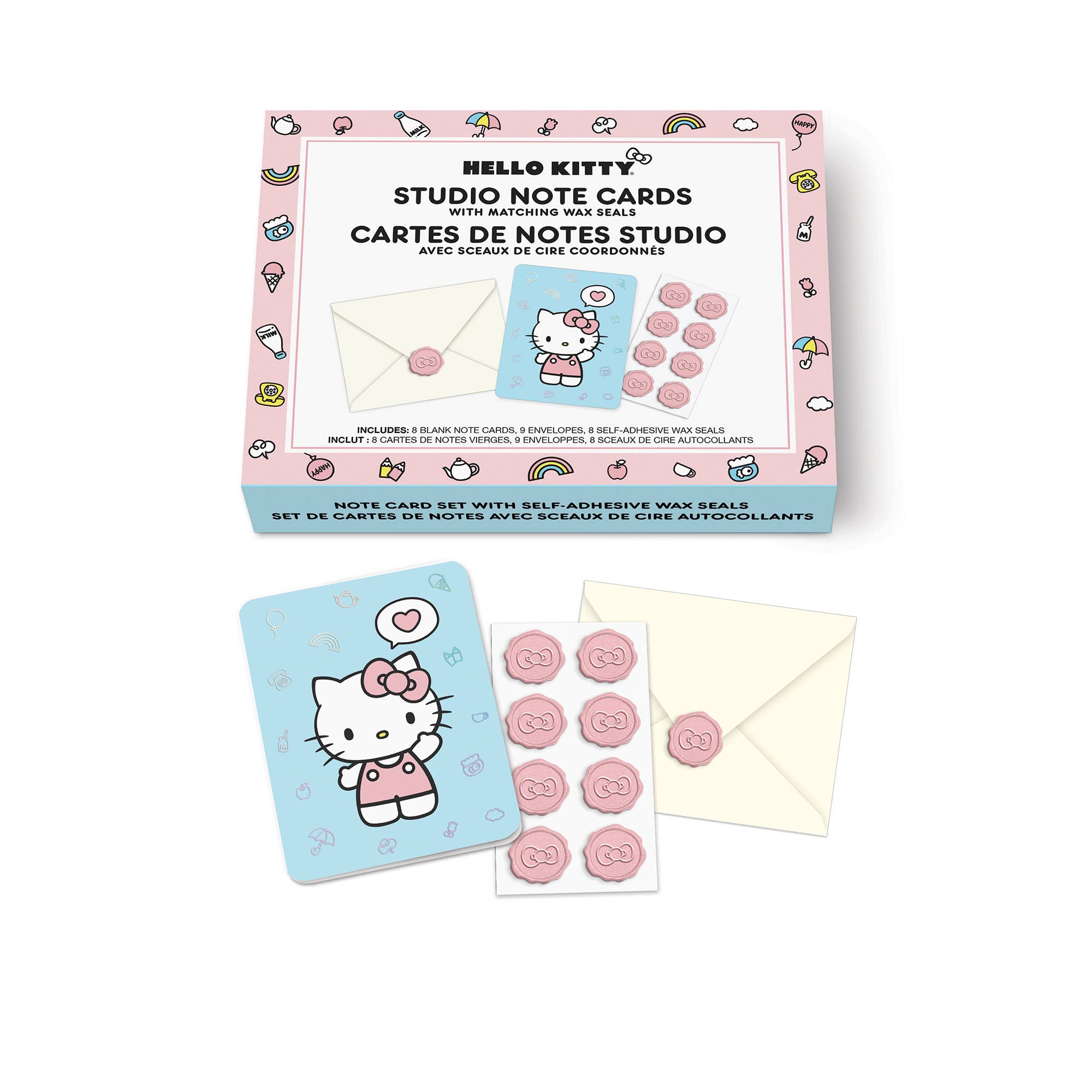 Studio Oh! - Wholesale Stationery/Notecard Set - Hello Kitty Classic Pink Studio Note Cards1