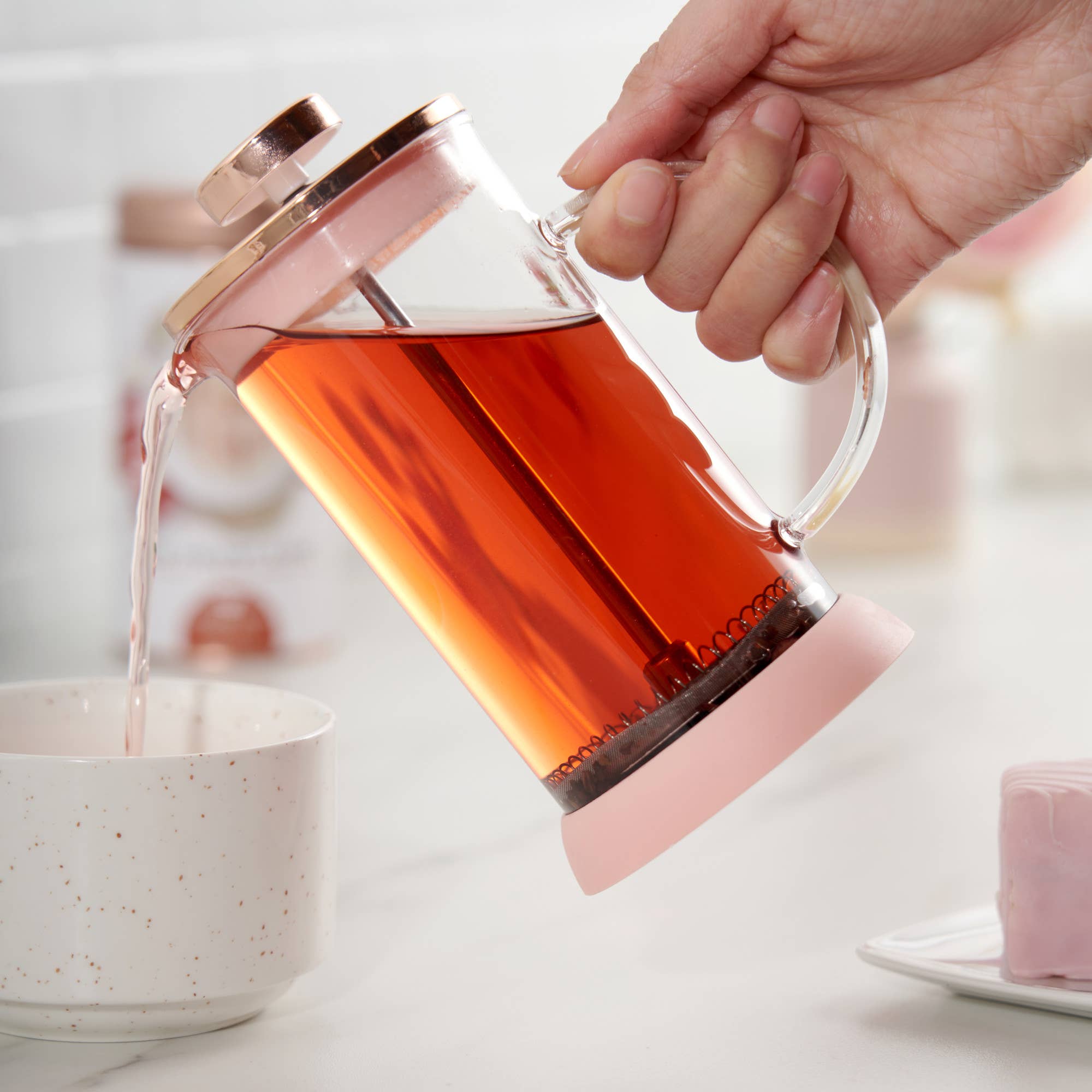 Pinky Up - Wholesale Tea Pot - Riley™ Glass Portable Mini Coffee and Tea Press Pot 12oz3