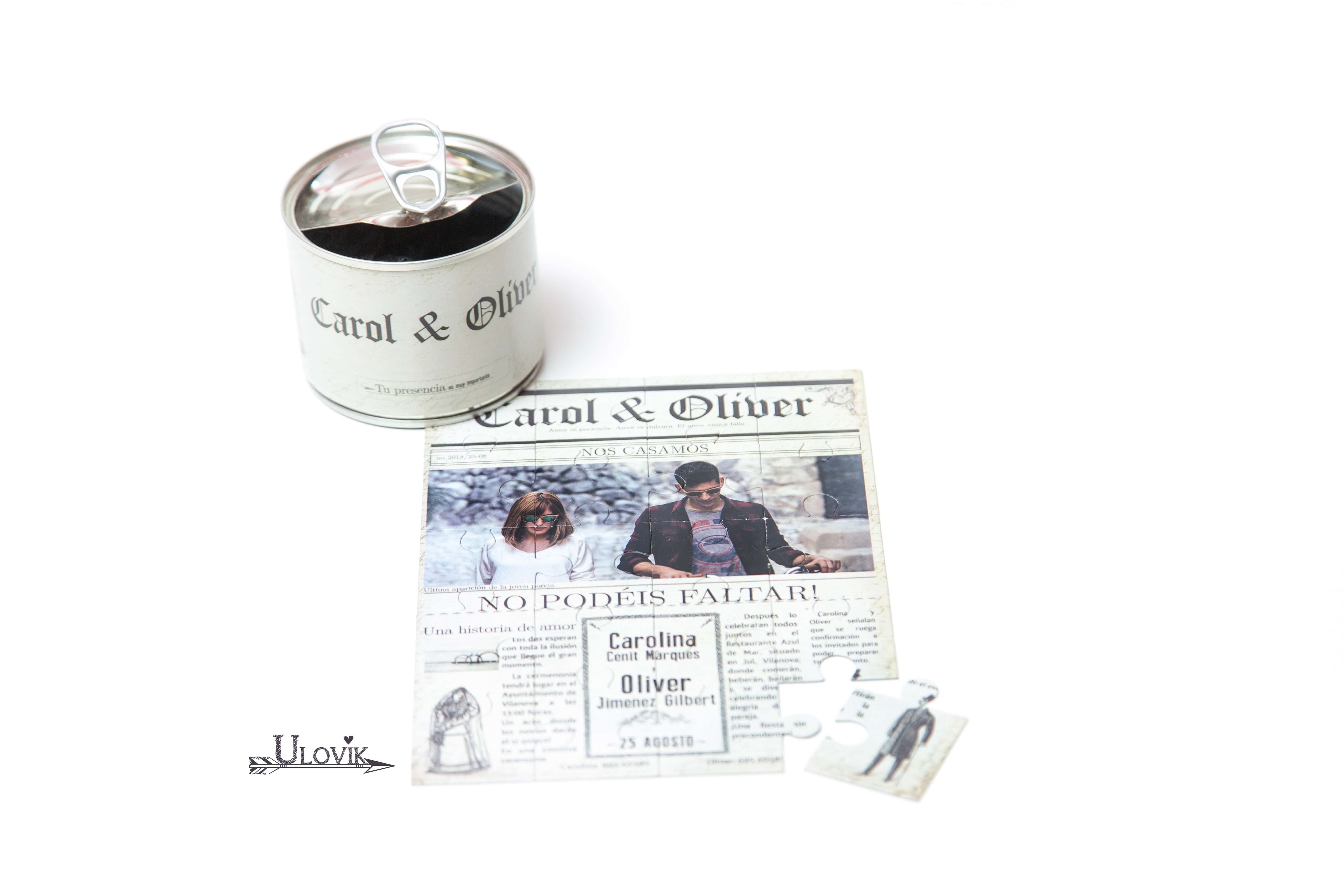 Ulovik - Vendita all'ingrosso Regalini per gli invitati - Puzzle di latta per invito a nozze «Lavagna»0