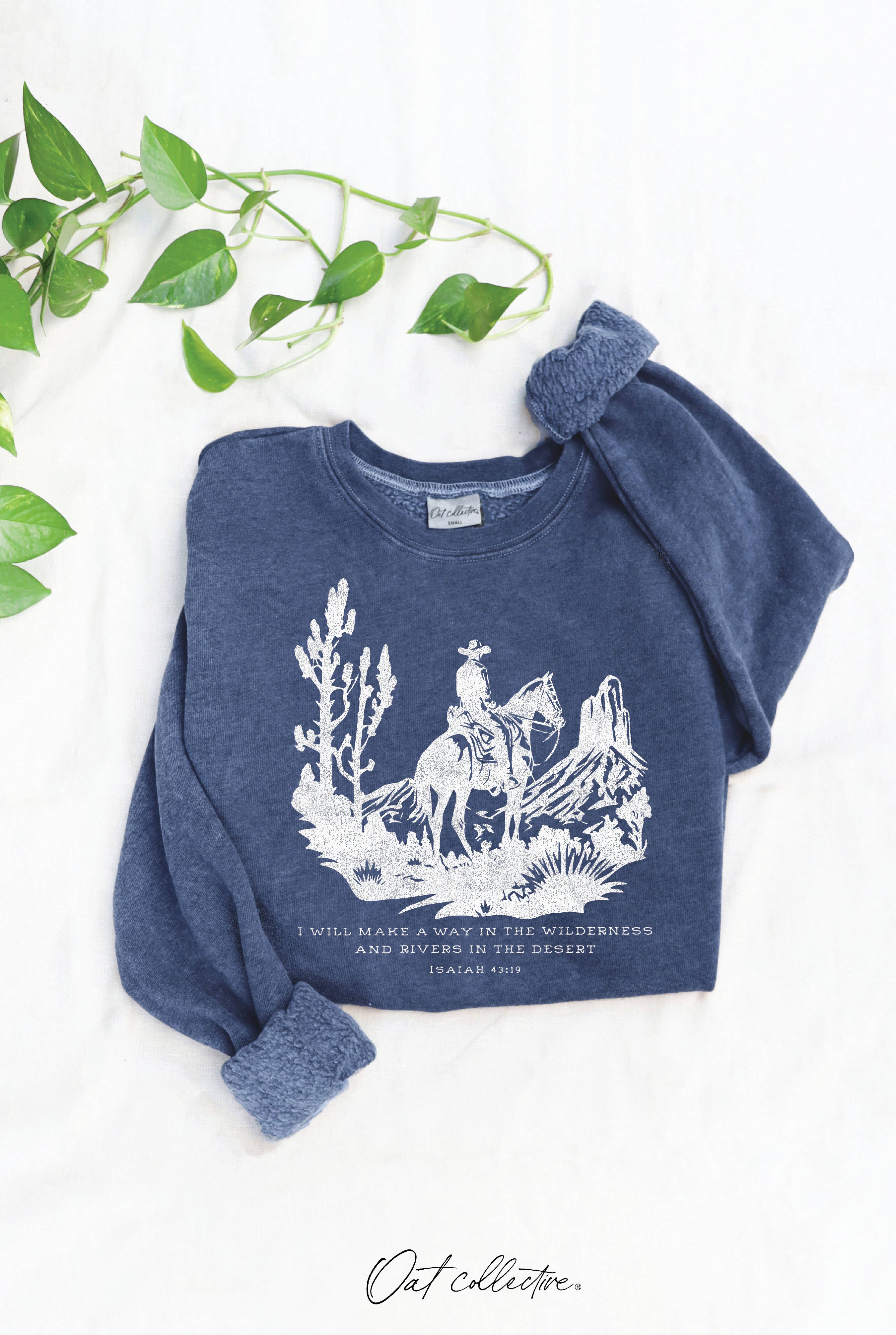 OAT COLLECTIVE - Wholesale Graphic Sweatshirt - Women's - I WILL MAKE A WAY   Mineral Graphic Sweatshirt0