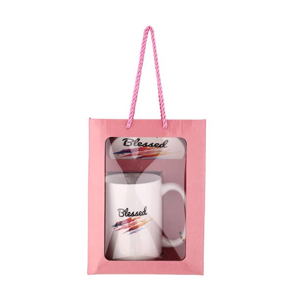 Nima Accessories Inc - Wholesale Coffee Mug - Ladies Blessed Themed Coffee Mug and Coaster Set1