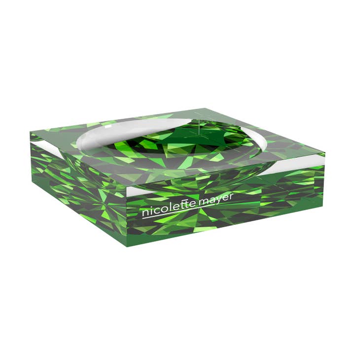Facets Green Acrylic Candy Catchall Dish for wholesale by Nicolette Mayer Collection