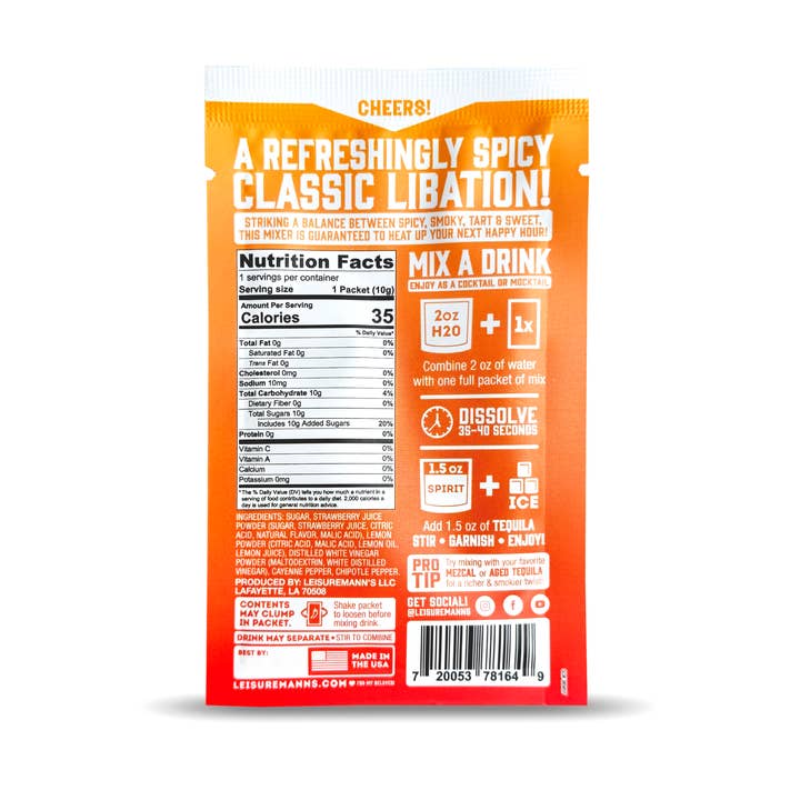 Leisuremann's Cocktail Mixes - Wholesale Cocktail Mix/Syrup - Por Mi Amante Single Serve Cocktail Mixer2