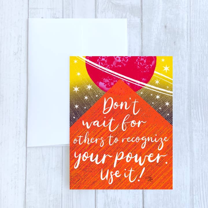 Ageless You: Use Your Power Greeting Card for wholesale by inkpaperfable