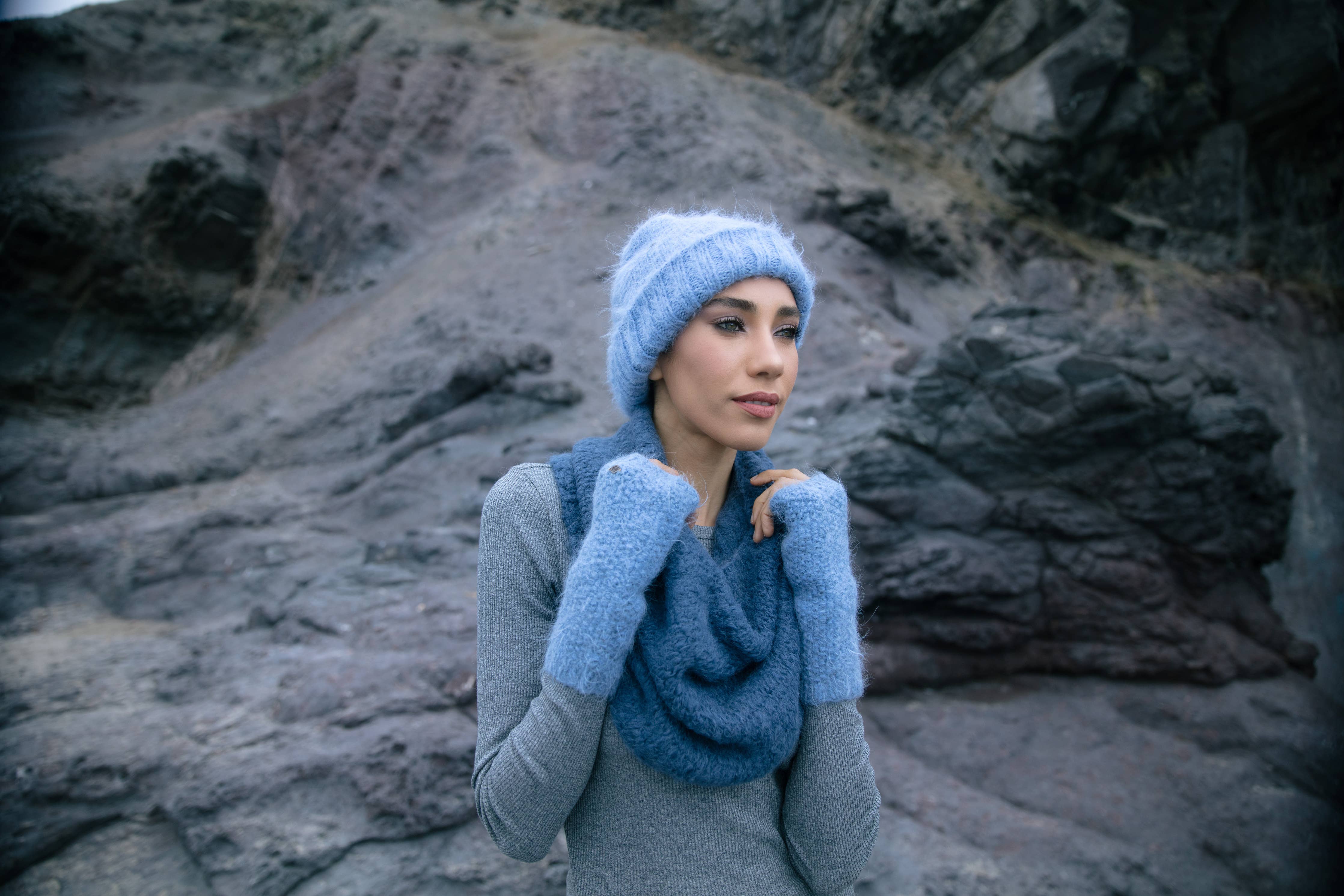 Emilime - Vente Gants – femme - Gants sans doigts Seed Alpaga Fuzzy12