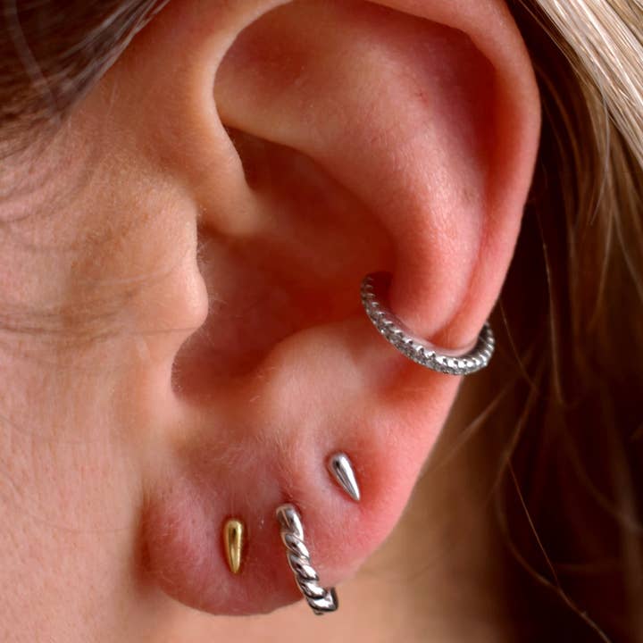 Helix & Conch - Wholesale Stud/Post Earrings - Pepita gold plated tiny seed stud earring3