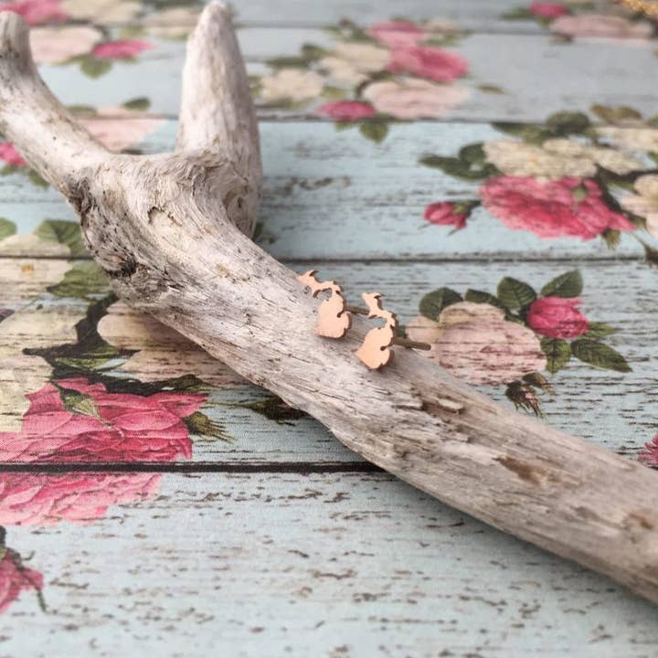 My Captured Journey - Wholesale Stud/Post Earrings - Michigan Earrings, Michigan Stud earrings1