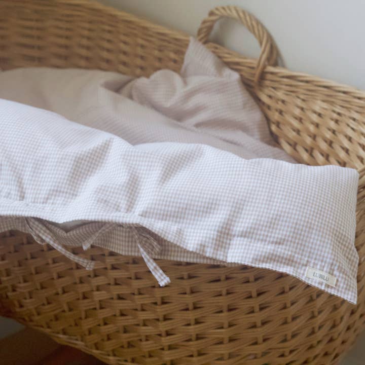 Mini Check Ropa de Cama para Bebé Beige para venta al por mayor de Lubilu Copenhagen