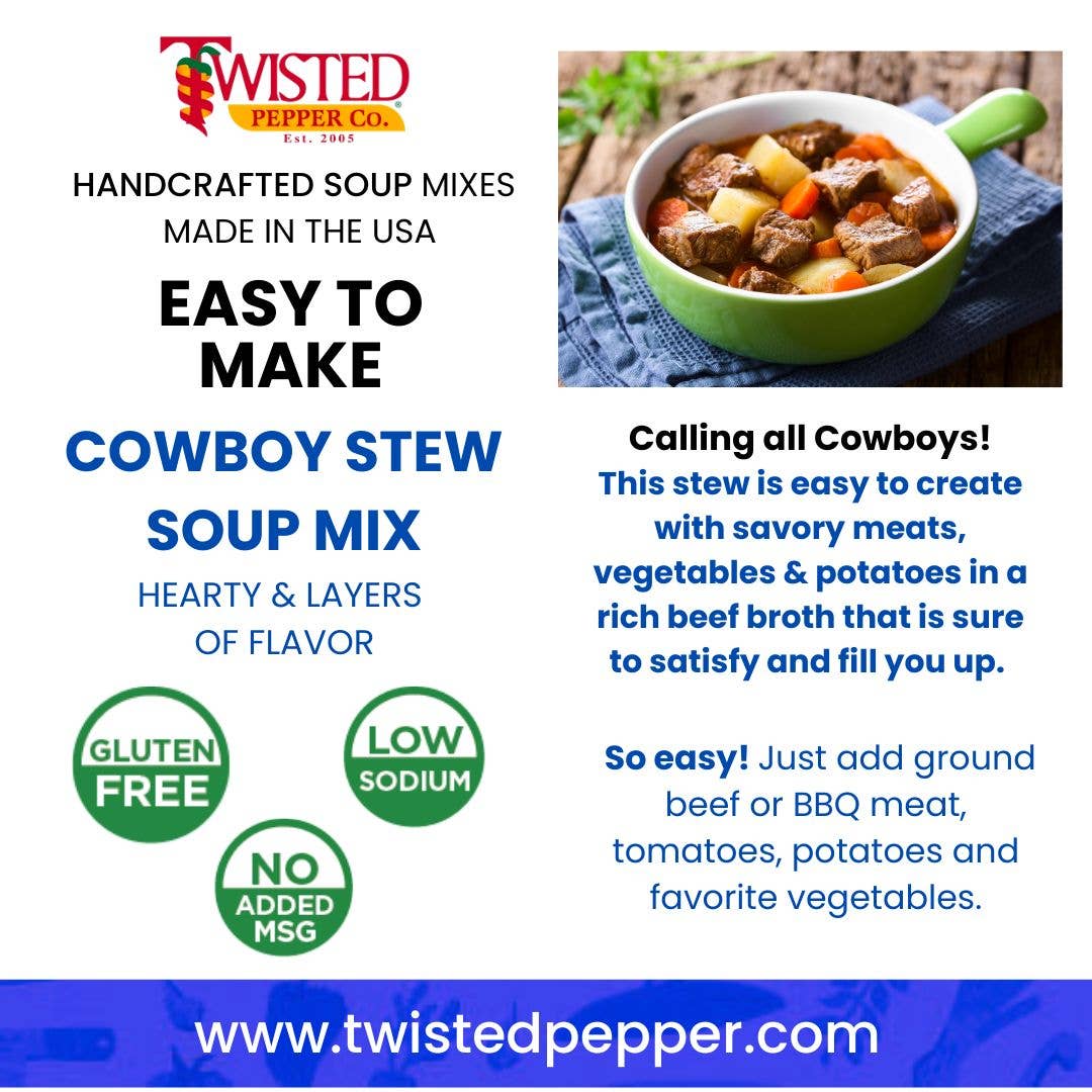Twisted Pepper Co - Vente Soupes - Mélange pour soupe ragoût de cowboy1