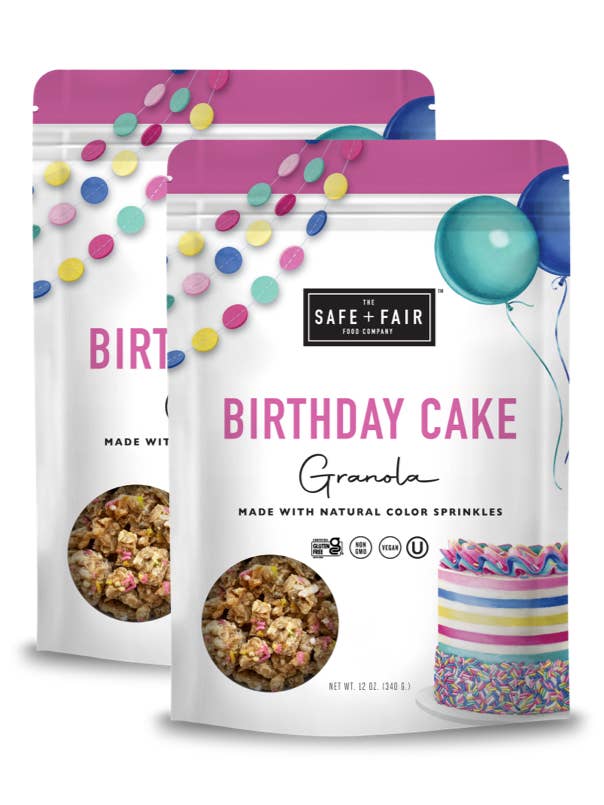 Birthday Cake Granola Pack for wholesale by The Safe + Fair Food Company