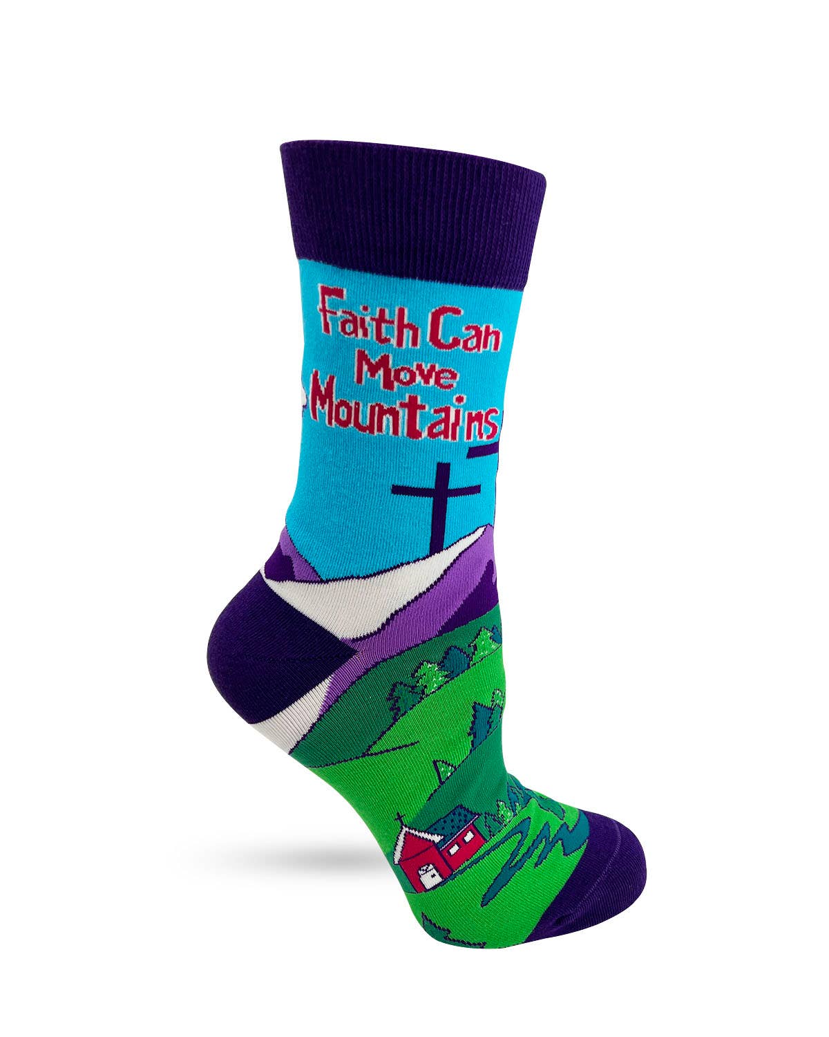 Fabdaz – wholesale Socks – Women's – Faith Can Move Mountains Inspirational Women's Crew Socks1