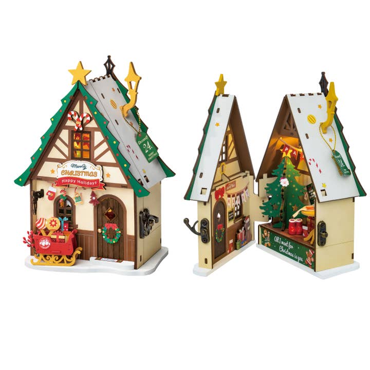 Hands Craft - Wholesale DIY Craft Kit - DIY Miniature House Kit: Twinkling Christmas House