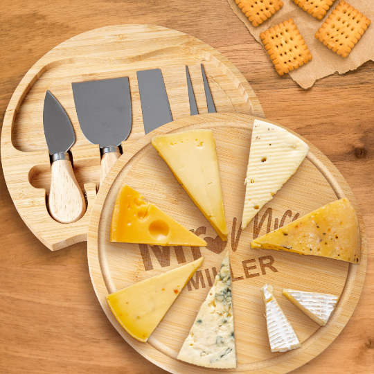 Famgraving - Wholesale Cheese Board - Personalized Charcuterie cheese knives board Set/4 Pieces 8