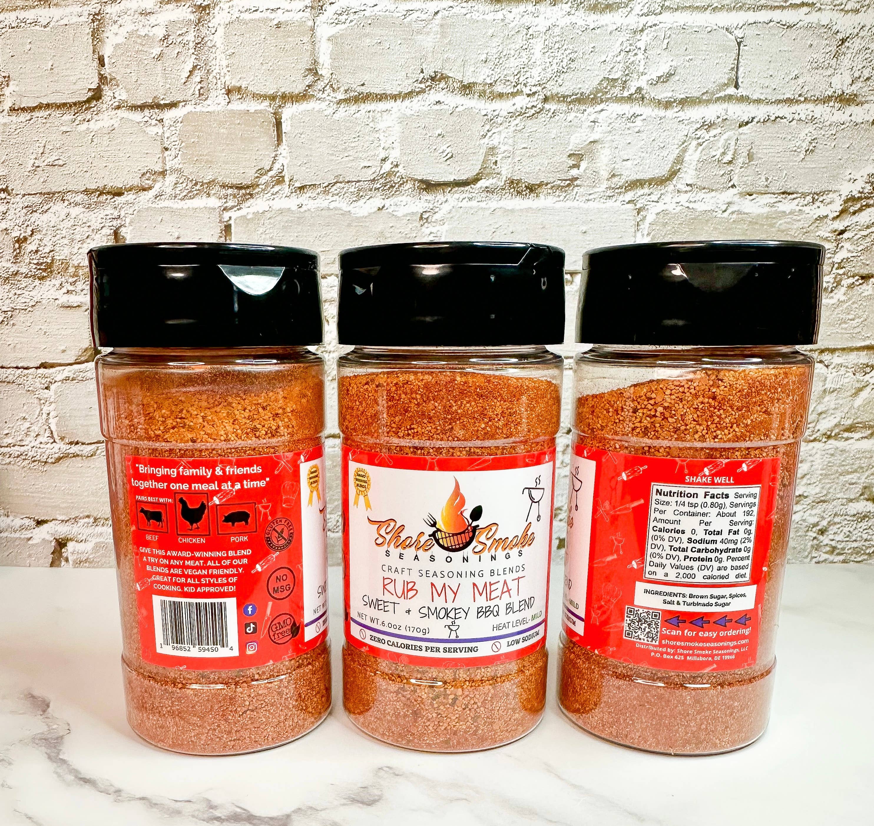 Shore Smoke Seasonings, LLC - Vente Marinades en poudre - ASSAISONNEMENTS POUR FUMÉE DE RIVAGE - FROTTEZ MA VIANDE1
