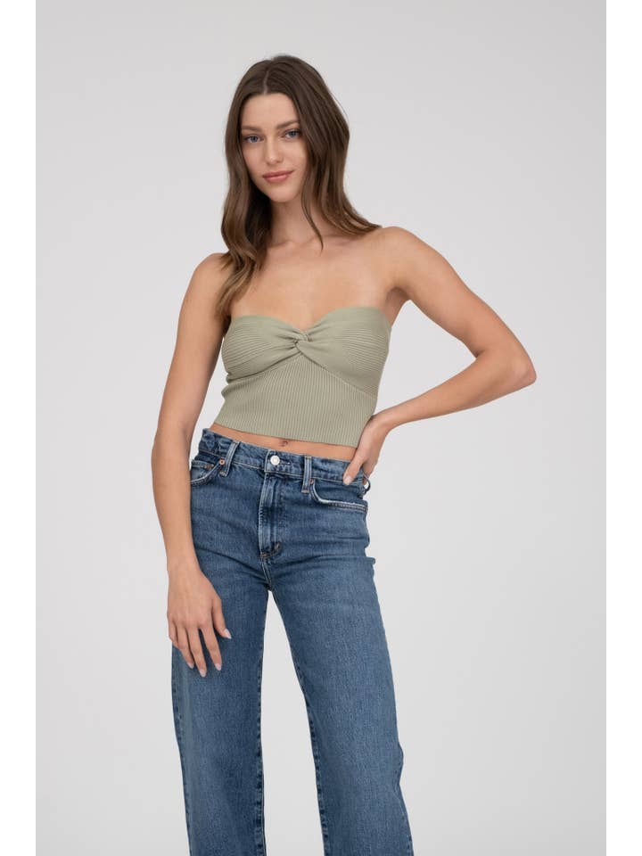 The Workshop Studio - Wholesale Knit Top - Women's - STRAPLESS TWIST FRONT KNIT CROP TOP (PRE-ORDER)30