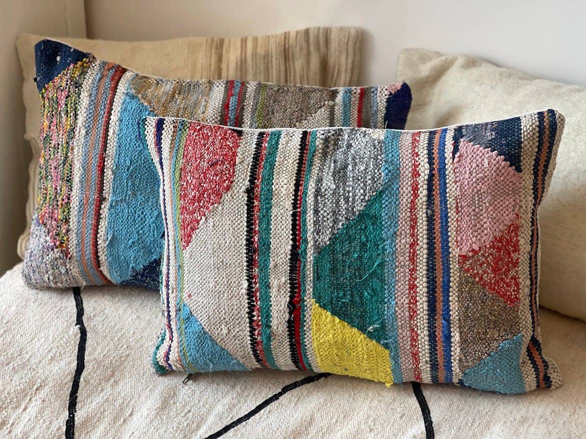 NOMAD BY LIV - Wholesale Throw/Decorative Pillow - Boucherouite Kussen - Handgemaakt in Marokko - kleurrijk5