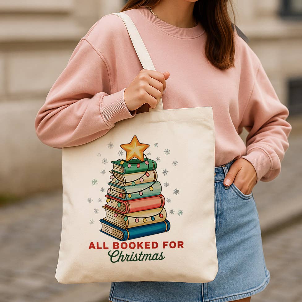 DaisyChainDesignCo - Wholesale Tote Bag - Women's - Booked For Christmas Canvas Tote Bag 0
