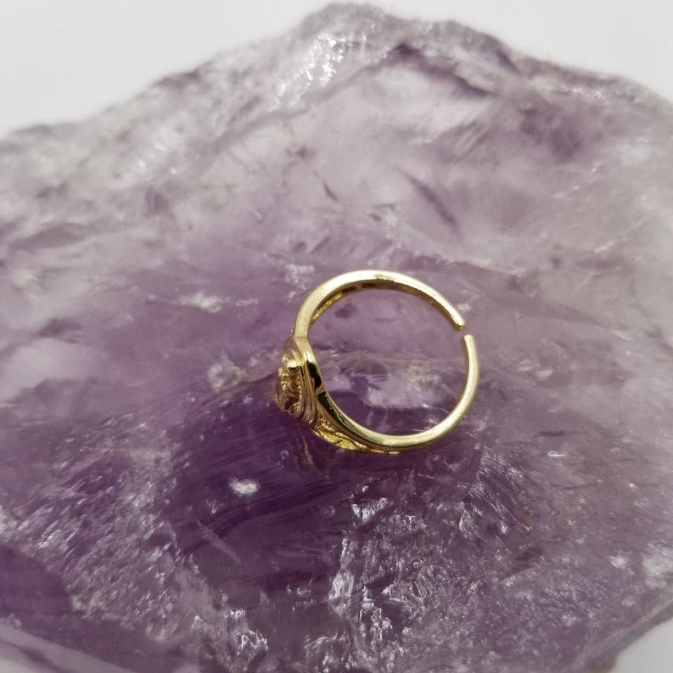 magnolia jewelry – wholesale Band/stacked ring – Dainty Holy Mary Gold Adjustable Ring2