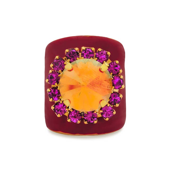 TOVA - Wholesale Cocktail/statement ring - Jacci Rings in Enamel Midnight Express