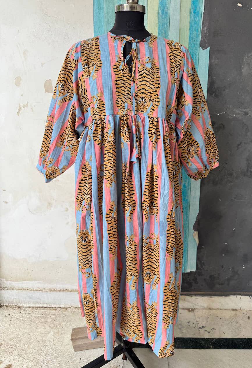 bhavnas boutique - Wholesale Dress - Women's - Indian Cotton Dress Tiger Printed Women's Dress3