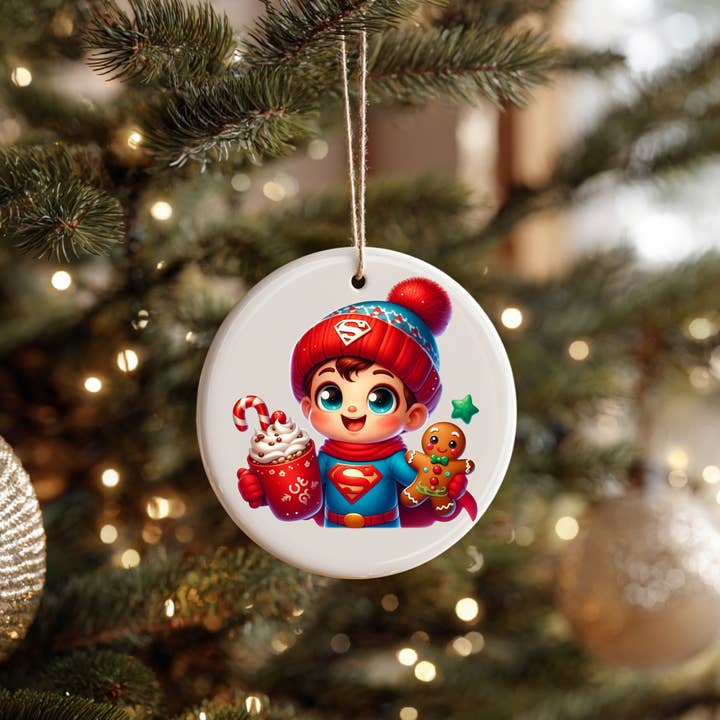 JAC Wholesale - Vente Objets de décoration - Bébé Super Man Personnage de Noël Ornement en Céramique1