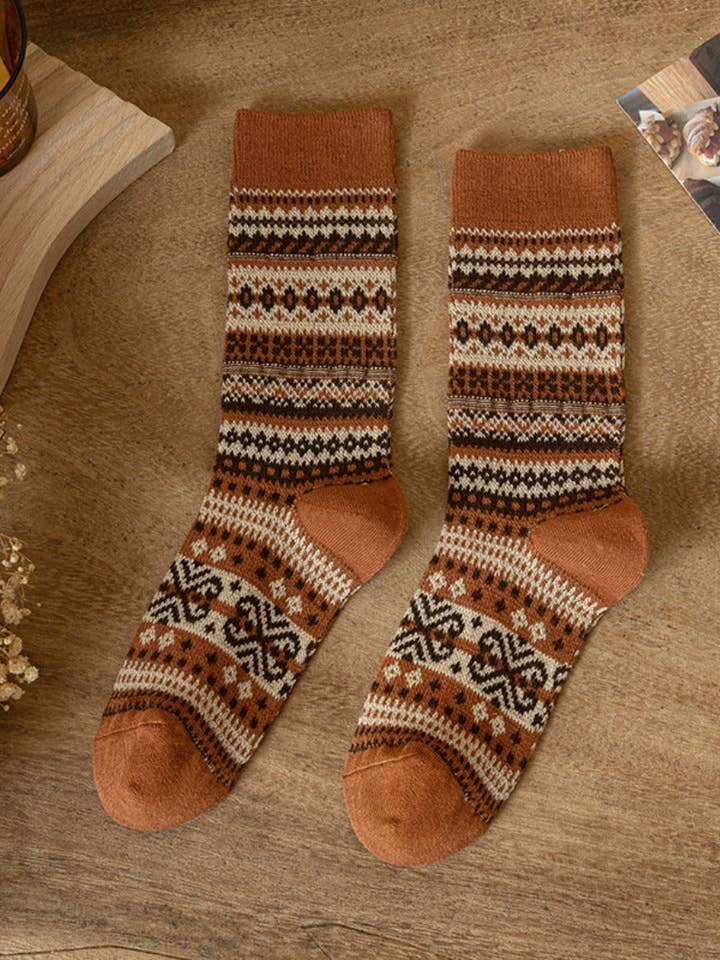 Funkyrel® Atzbranding Limited - Vente Chaussettes – femme - Chaussettes d'automne-hiver à motif géométrique11