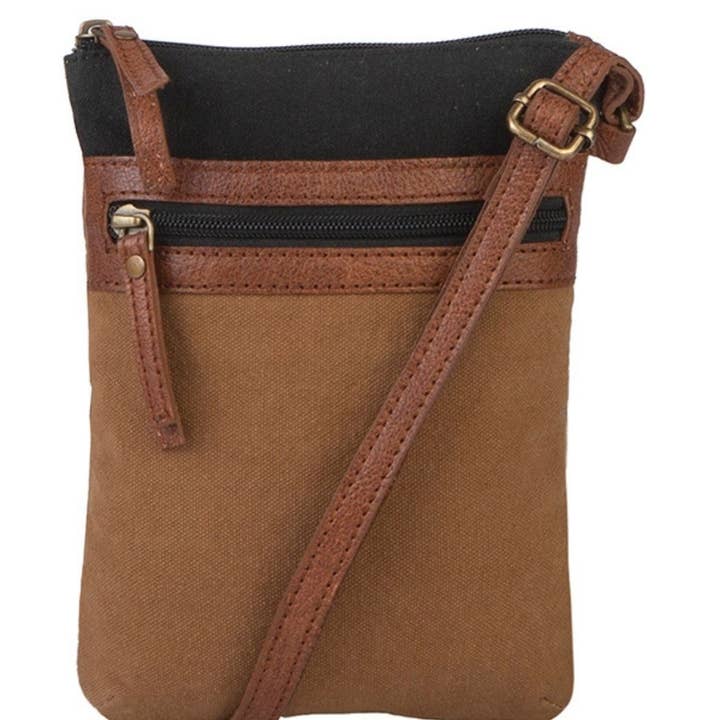 Mona B. - Wholesale Crossbody Bag - Women's - Ava Up-Cycled Canvas Crossbody, MD-5707