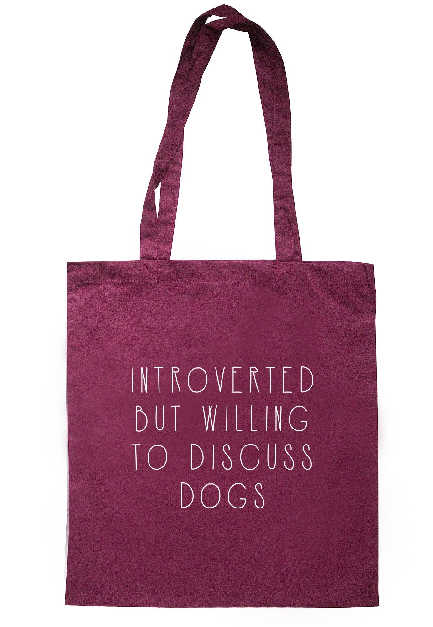 Illustrated Identity – wholesale Tote bag – Unisex – Introverted But Willing To Discuss Dogs Tote Bag K24964