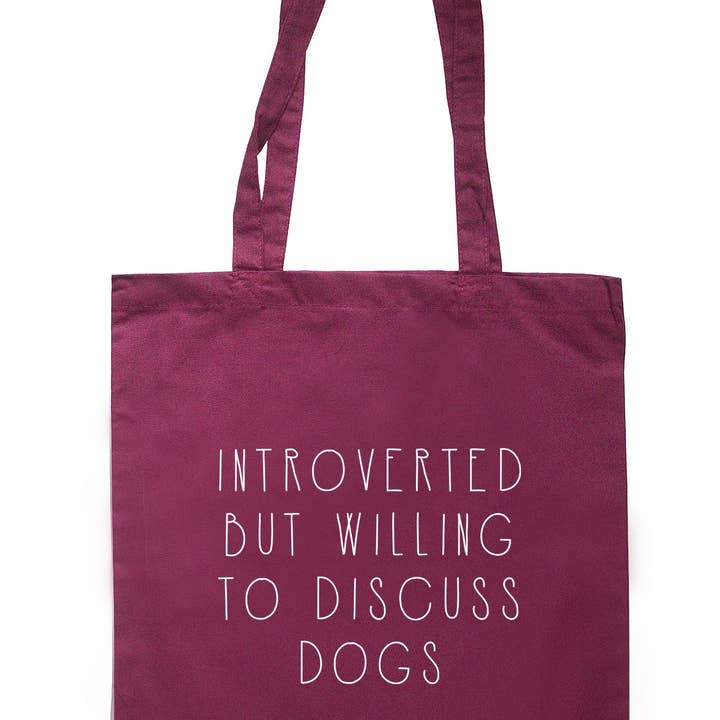 Illustrated Identity – wholesale Tote bag – Unisex – Introverted But Willing To Discuss Dogs Tote Bag K24964