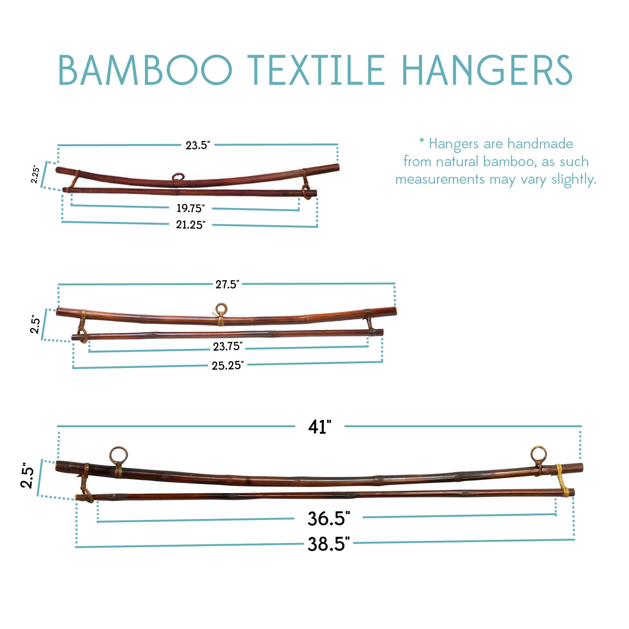 Ten Thousand Villages - Wholesale Tapestry/Textile Hanger - Bamboo Textile Hanger- up to 23'' *2