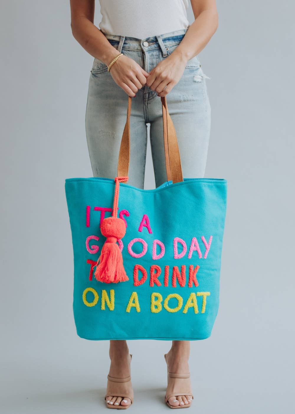 Panache Apparel Co. - Wholesale Tote Bag - Women's - Blue Drink On A Boat Tote1