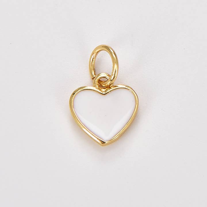 Beads Creation - Wholesale Individual Charm/Pendant - Enamel Heart Charm Pendant in Gold Filled, CP11042