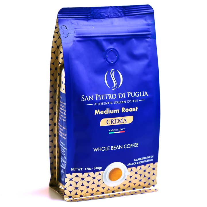 San Pietro di Puglia Whole Bean Coffee – Medium Roast Crema for wholesale by San Pietro di Puglia