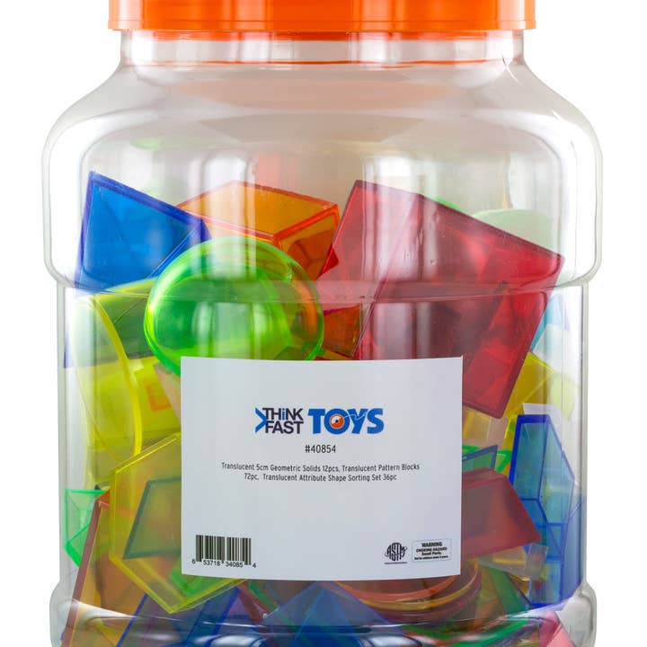 Think Fast Toys- Translucent Geo/Pattern/Attribute Blocks for wholesale by Think Fast Toys