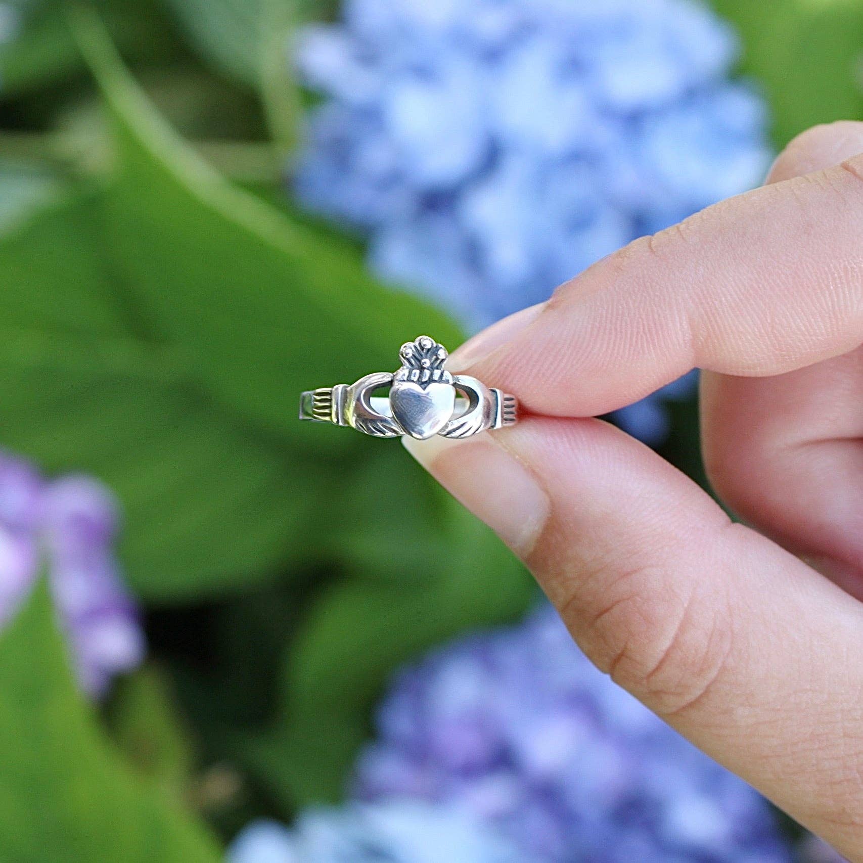 Moonrise Jewelry - Wholesale Band/Stacked Ring - R-26 Large Claddagh Ring2