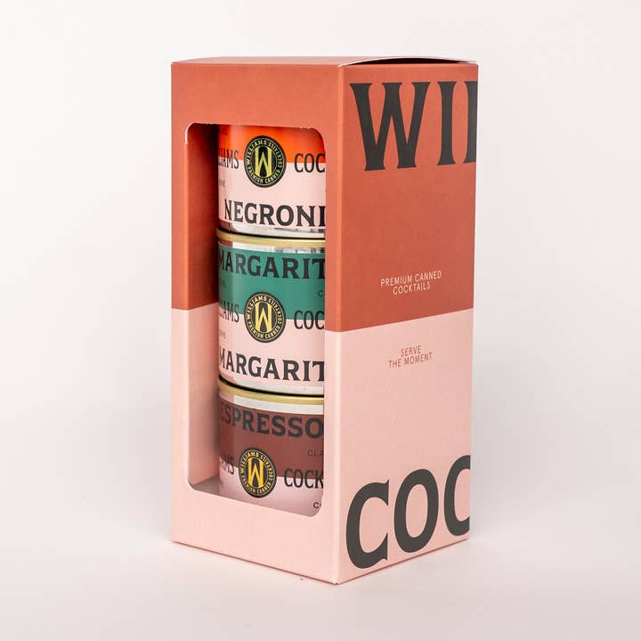 Presentförpackning inklusive 3 cocktails (NGRN, ESMA, MRGA) för wholesale av Williams Premium Canned Cocktails