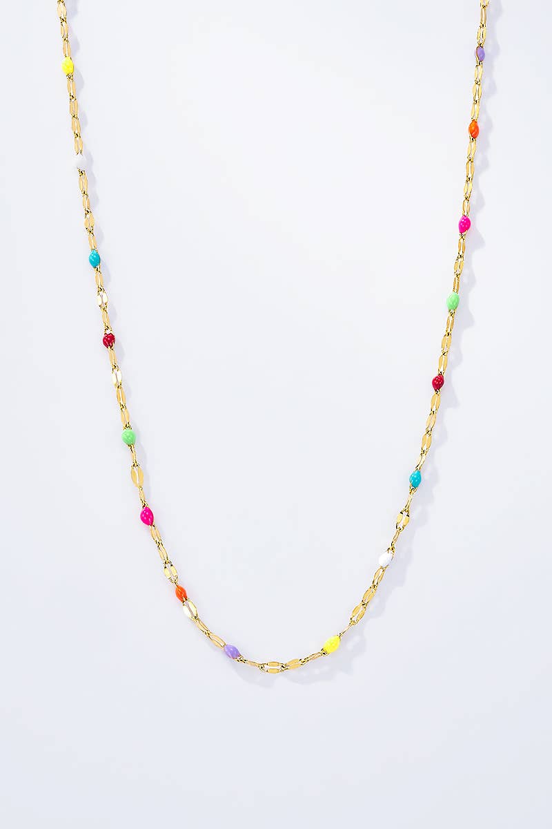 flerfärgad 224RX34 rostfritt stål färgglatt halsband för wholesale på Faire4