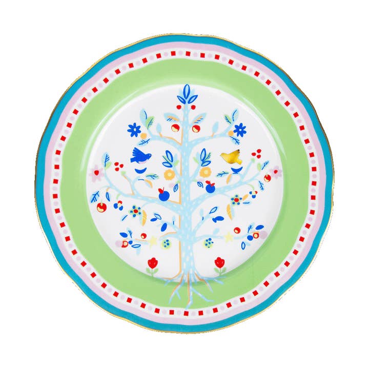 Porcelæns middagstallerken - Livets Træ - Mamma Mia for engroshandel hos Baci Milano