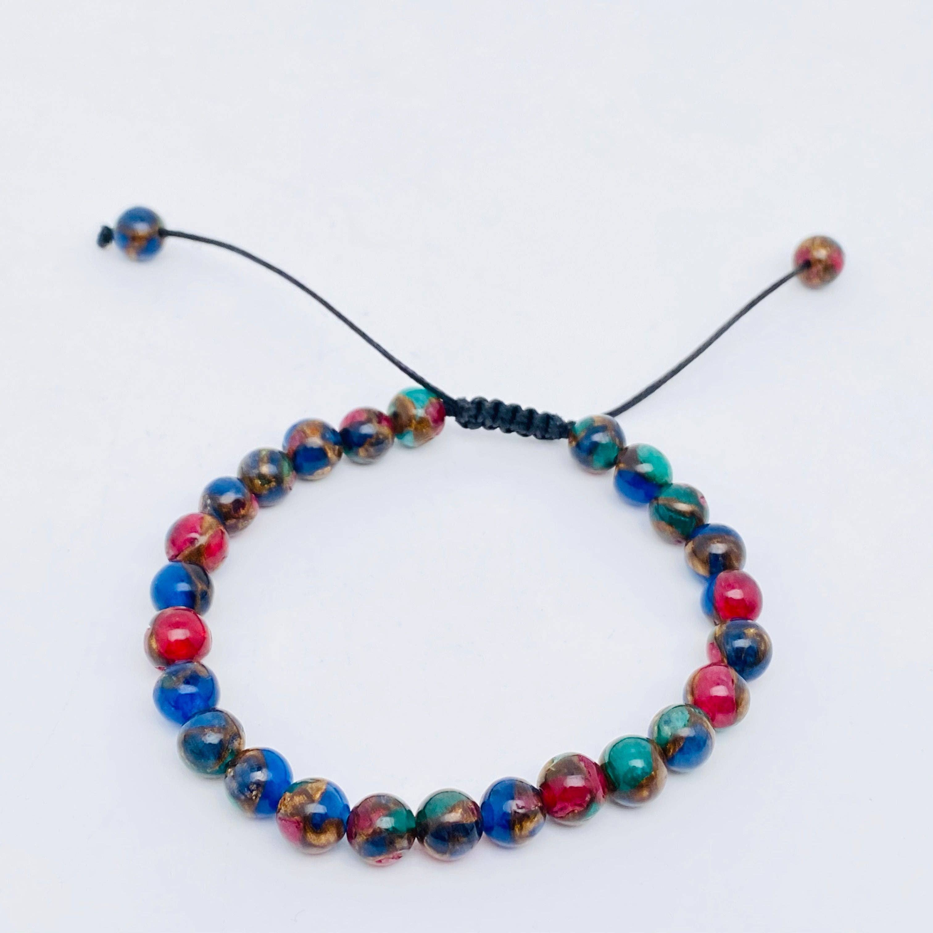 Mio Queena – wholesale Beaded bracelet – 6mm Natural Stone Hand Woven Stretch Bracelets50