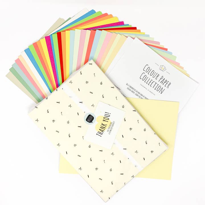 PepMelon - Venta al por mayor Scrapbook - Papel artesanal de color - 100% reciclado, 4 grosores, 136 piezas